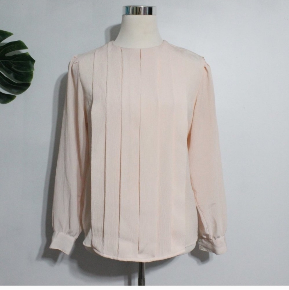 Worthington Light Peach Pleated Blouse